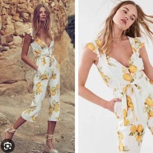 For Love and Lemons Limonada Lemon print Jumpsuit